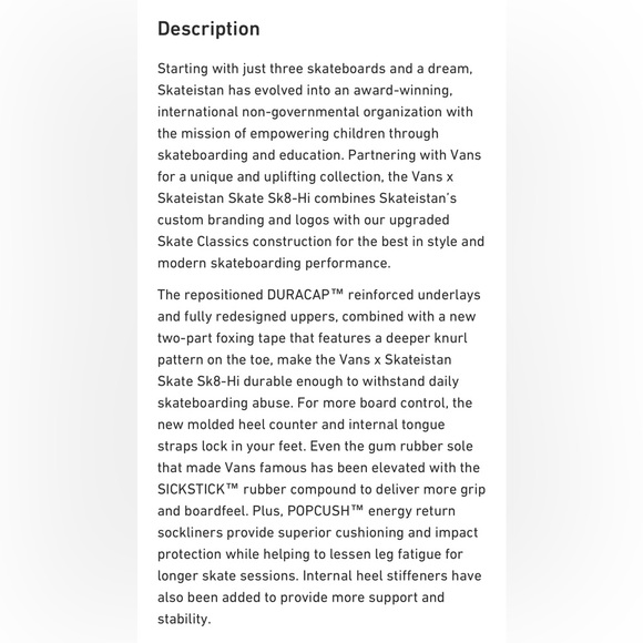 VANS X SKATEISTAN limited edition collab  pro skate shoes mens or womens sk8-hi - Picture 8 of 16